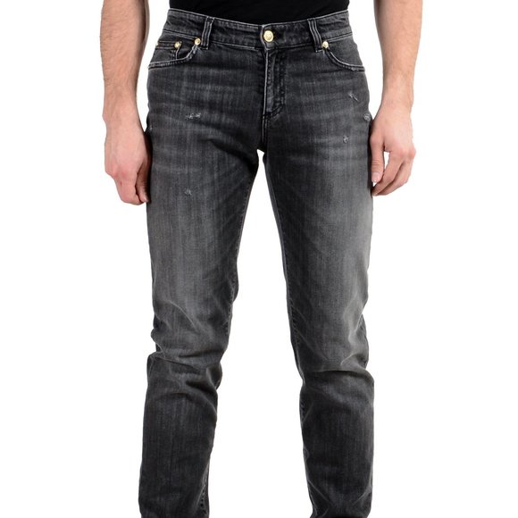 Versace Versus Men's Gray Stretch Skinny Jeans